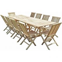 Salon de jardin en teck batan 10 chaises