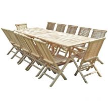 Salon de jardin en teck batan 12 chaises