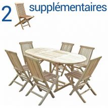 C&l Jardin - Ensemble salon de jardin en teck solo 6 chaises + Bundle 2 chaises