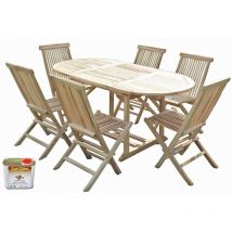 C&l Jardin - Ensemble salon de jardin en teck solo 6 chaises - Bundle huile