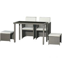 Ensemble de jardin encastrable MIA gris et crème