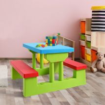Maisonchic - Ensemble de Jardin pour Enfant Ensemble Table et Banc Enfant en pp avec Parasol Maison Chic