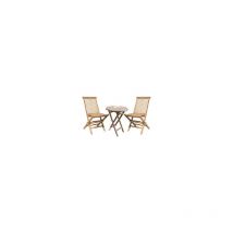 CHALET & JARDIN Ensemble de jardin en bois - 2 chaises pliantes + table basse octogonale pliante