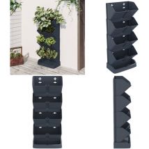 Ensemble de jardinières verticales 4 pcs Anthracite pp - Jardinière Suspendue - Jardinière Verticale - Ensemble De Jardinières - Décoration Murale