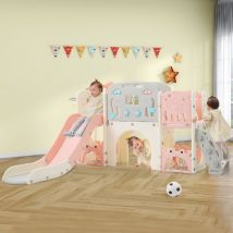 Ensemble de jeux pour enfants 11 en 1, avec un toboggan, une balançoire, un tunnel en arche, un panier de basket et un télescope, un toboggan pour