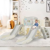 Ensemble de jeux pour enfants 8 en 1, avec un toboggan, une balançoire, un tunnel en arche, un panier de basket et un télescope, un toboggan pour