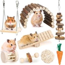 Ensemble De Jouets À Mâcher Pour Hamster Petits Animaux Molaires Soins Dentaires Accessoires En Bois