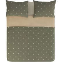 Scalpers - Ensemble de lit (housse de couette 250x230 cm + 2 taies d'oreiller 50x85 cm) 100% coton 144tc beige & khakhi calaveras Home. - Beige et