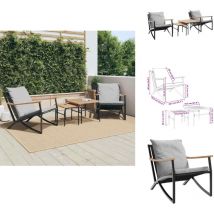 Vidaxl - Ensemble de meubles de balcon 4 pcs avec coussins acier noir - Ensemble De Meubles De Balcon - Ensembles De Meubles De Balcon - Ensemble De