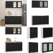 Vidaxl - Ensemble de meubles de cuisine 4 pcs Noir Aggloméré - Meuble De Cuisine - Ensemble Meuble Cuisine - Armoire Cuisine - Rangements Cuisine