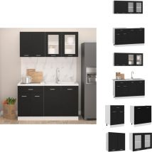 Vidaxl - Ensemble de meubles de cuisine 4 pcs Noir Aggloméré - Meuble De Cuisine - Ensemble Meuble Cuisine - Armoire Cuisine - Rangements Cuisine