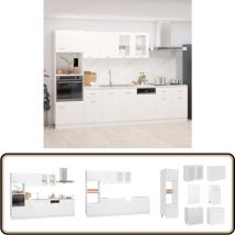 Ensemble de meubles de cuisine 7 pcs Blanc Aggloméré - Meuble De Cuisine - Ensemble Meuble Cuisine - Armoire Cuisine - Cuisines Aménagées