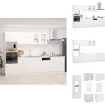 Ensemble de meubles de cuisine 7 pcs Blanc Aggloméré - Meuble De Cuisine - Ensemble Meuble Cuisine - Armoire Cuisine - Cuisines Aménagées
