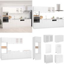 Ensemble de meubles de cuisine 7 pcs Blanc Aggloméré - Meuble De Cuisine - Ensemble Meuble Cuisine - Armoire Cuisine - Cuisines Aménagées
