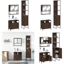 Vidaxl - Ensemble de meubles de salle de bain 3 pcs Chêne marron - Meuble De Salle De Bain - Ensemble Meuble Salle De Bain - Rangement Salle De Bain
