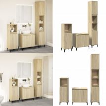 Vidaxl - Ensemble de meubles de salle de bain 3 pcs chêne sonoma - Meuble De Salle De Bain - Ensemble Meuble Salle De Bain - Armoire Salle De Bain