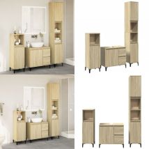 Vidaxl - Ensemble de meubles de salle de bain 3 pcs chêne sonoma - Meuble De Salle De Bain - Ensemble Meuble Salle De Bain - Armoire Salle De Bain