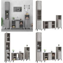 Vidaxl - Ensemble de meubles de salle de bain 3 pcs Sonoma gris - Meuble De Salle De Bain - Ensemble De Meubles De Salle De Bain - Armoire De Salle