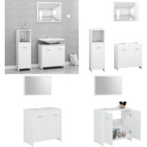 Ensemble de meubles de salle de bain 3pcs Blanc Bois ingénierie - Ensemble Meuble Salle De Bain - Meuble Salle De Bain Blanc - Meuble Salle De Bain