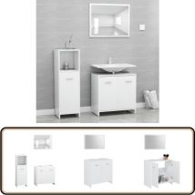 Ensemble de meubles de salle de bain 3pcs Blanc Bois ingénierie - Ensemble Meuble Salle De Bain - Meuble Salle De Bain Blanc - Meuble Salle De Bain