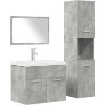 Vidaxl - Ensemble de meubles de salle de bain 4 pcs gris béton