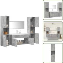 Vidaxl - Ensemble de meubles de salle de bain 5 pcs gris béton - Ensemble De Meubles De Salle De Bain - Ensembles De Meubles De Salle De Bain