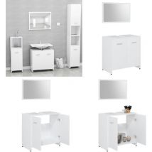 Ensemble de meubles de salle de bain Blanc Bois d'ingénierie - Meuble De Salle De Bain - Ensemble Meuble Salle De Bain - Armoire Salle De Bain