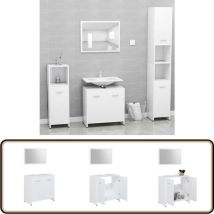 Ensemble de meubles de salle de bain Blanc Bois d'ingénierie - Meuble De Salle De Bain - Ensemble Meuble Salle De Bain - Armoire Salle De Bain