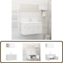 Vidaxl - Ensemble de meubles de salle de bain Blanc Bois d'ingénierie - Meuble De Salle De Bain - Ensemble Salle De Bain - Armoire Salle De Bain