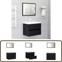 Ensemble de meubles de salle de bain Noir Bois d'ingénierie - Meuble De Salle De Bain - Ensemble De Meubles De Salle De Bain - Armoire De Salle De