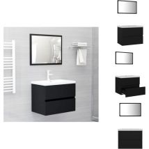 Ensemble de meubles de salle de bain Noir Bois d'ingénierie - Meuble De Salle De Bain - Ensemble De Meubles De Salle De Bain - Armoire De Salle De