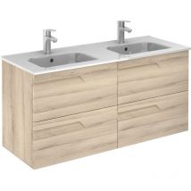 Ensemble de meubles de salle de bains avec 4 tiroirs compacts vitale Royo Couleur : Beige Nature - Options : Meuble de salle de bains + vasque