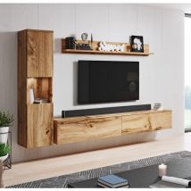 Bratex - Ensemble de meubles de salon Paris, sans éclairage led, jeu de meubles de salon, meubles de salon modernes (wotan)
