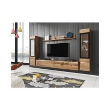 Bratex - Ensemble de meubles de salon vera ii, ensemble de meubles de salon, éclairage led inclus, couleur wotan