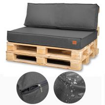 Blomster - Ensemble de meubles Europalette 120x80 + 120x40 gris foncé