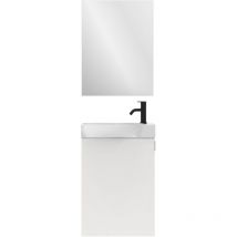 Amizuva - Ensemble de meubles + lavabo + miroir mika Couleur : Gris sablé - Taille : 45 cm