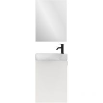 Ensemble de meubles + lavabo + miroir MIKA - AMIZUVA Couleur : Noyer sablé - Taille : 45 cm