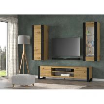 Ensemble de meubles muraux avec meuble TV avec 2 vitrines suspendue MONDI B