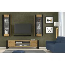 Ensemble de meubles muraux avec meuble TV avec 2 vitrines suspendue MONDI C