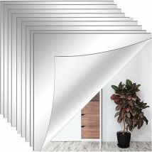 Ensemble de miroirs carrés, Stickers Muraux Miroirs Décoratifs, Lot de 9 15 x 15 cm 3D Miroir Stickers , Muraux Autocollant Miroirs , Adhésif