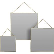 Ensemble de miroirs suspendus, cadre doré, 3 pièces