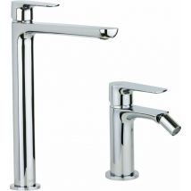 Ensemble de mitigeurs lavabo et bidet hauts en finition chrome Gattoni Avio KITAVIO2C0