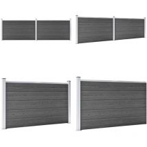 Ensemble de panneau de clôture wpc 353x105 cm Noir - panneau de clôture - panneaux de clôture - Home & Living - Noir