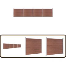 Ensemble de panneau de clôture wpc 699x146 cm Marron - Clôture Jardin - Clôture Composite - Clôture Bois Plastique - Clôture Marron - Clôture Moderne
