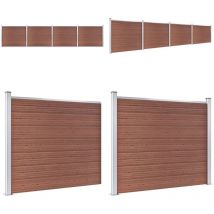 Ensemble de panneau de clôture wpc 699x146 cm Marron - Clôture Jardin - Clôture Composite - Clôture Bois Plastique - Clôture Marron - Clôture Moderne