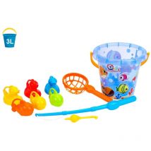 Ensemble de pêche seau canne à pêche bac à sable 7624