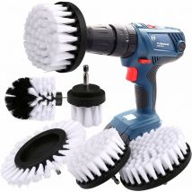 Ensemble de perceuse à brosse, tournevis sans fil à brosse 5 pièces brosse de nettoyage brosse de jante kit de brosse de nettoyage pour jantes,