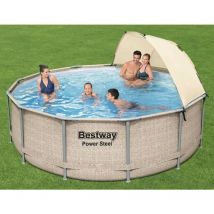 Torana - Ensemble de piscine avec auvent Power Steel 396x107 cm