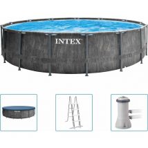 Intex - Ensemble de piscine Greywood Prism Frame Premium 457x122 cm