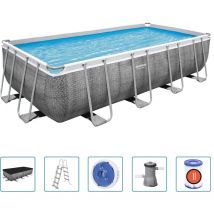Bestway - Ensemble de piscine Power Steel Rectangulaire 488x244x122 cm